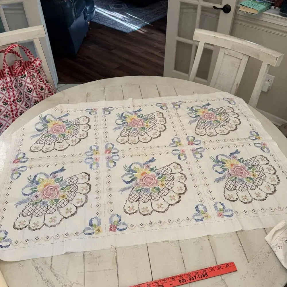 Crossstitch Panel With 6 Blocks Finished (2 Total)